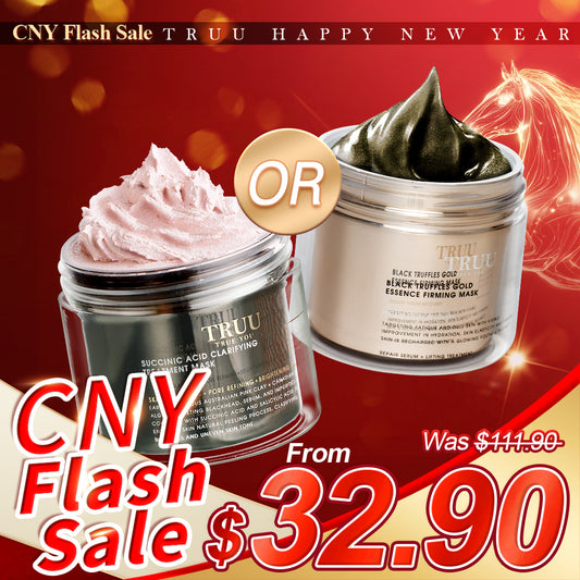 TRUU (Succinic Acid Clarifying Treatment Mask / Black Truffles Gold Essence Firming Mask) Pick One