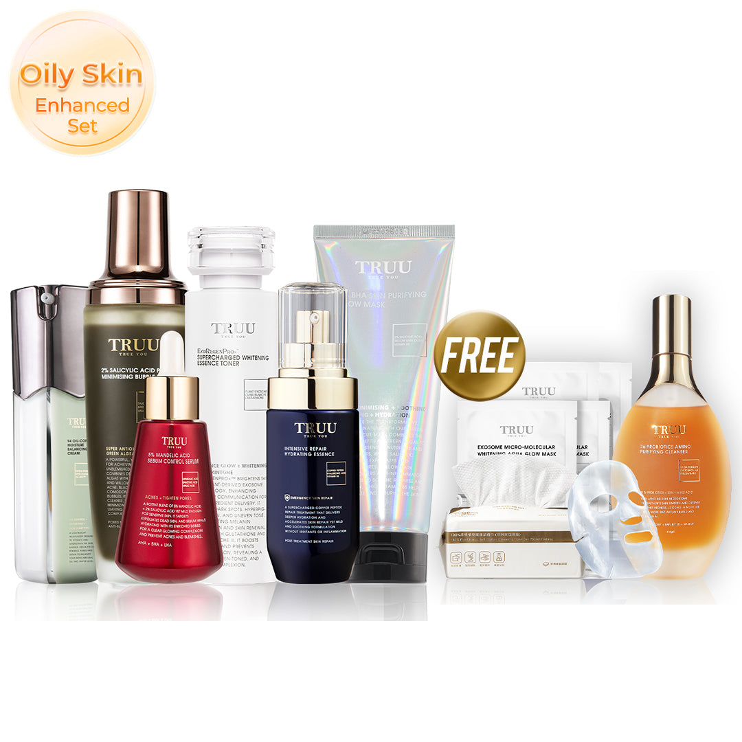 Pencuci TRUU 76 + Serum Asid Mandelik 5% + Masker Seri Penulen Kulit BHA 2% + Krim 99 【PERCUMA】Penyegar Pencerah -30ml + Esen Penghidratan 10ml + Masker Buih -30ml