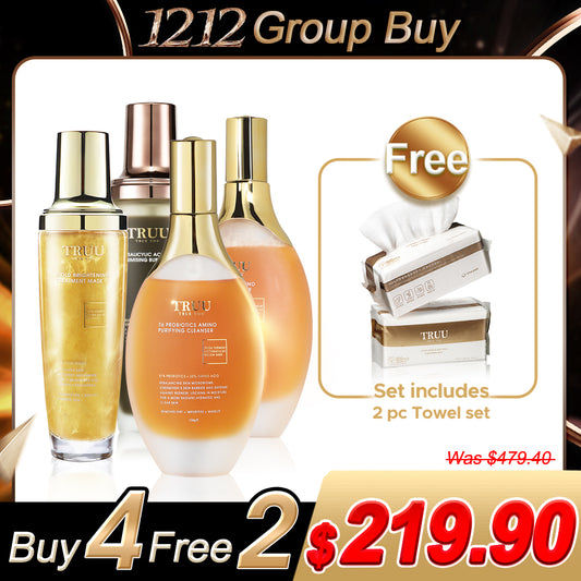 TRUU 76 Probiotics Amino Purifying Cleanser x2 + Bubble Mask x2【FREE】Cleansing Towels x2