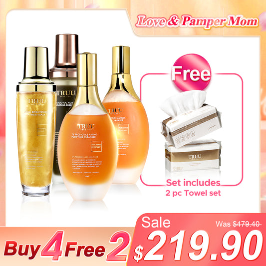TRUU 76益生菌氨基酸净化洁面乳 x2 + 泡泡面膜 x2【赠品】洁面巾 x2