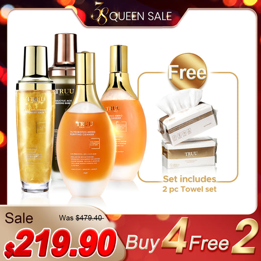 TRUU 76 Probiotics Amino Purifying Cleanser x2 + Bubble Mask x2【FREE】Cleansing Towels x2