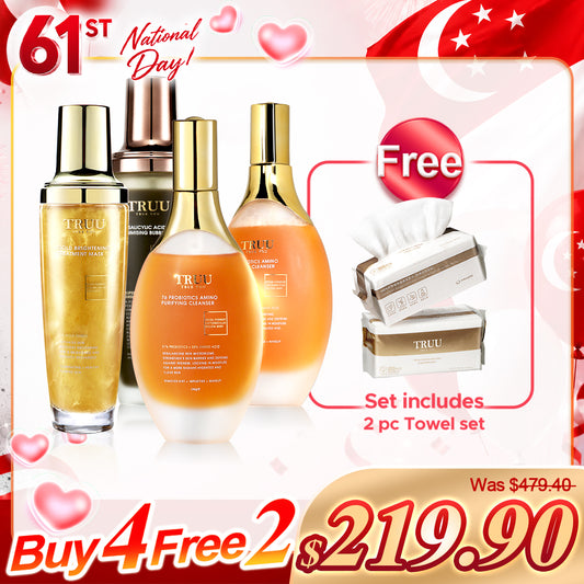 TRUU 76 Probiotics Amino Purifying Cleanser x2 + Bubble Mask x2【PERCUMA】Tuala Pembersih x2