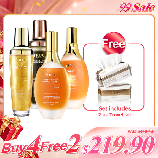 TRUU 76益生菌氨基酸净化洁面乳 x2 + 泡泡面膜 x2【赠品】洁面巾 x2