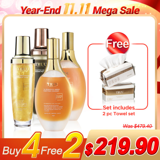 TRUU 76 Probiotics Amino Purifying Cleanser x2 + Bubble Mask x2【FREE】Cleansing Towels x2