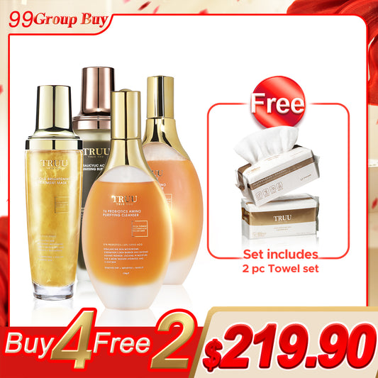 TRUU 76益生菌氨基酸净化洁面乳 x2 + 泡泡面膜 x2【赠品】洁面巾 x2