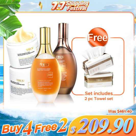 TRUU 76 Cleanser x2 (Pick One) + Luxury Essential Skin Rejuvenating Cleansing Balm x2【FREE】Cleansing Towels x2