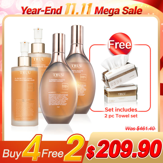 TRUU 76 Cleanser x2 (Pick One) + 76 Feminine Wash x2【Free】Cleansing Towels (100pcs) x2