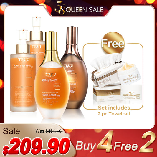 TRUU 76 Cleanser x2 (Pick One) + 76 Feminine Wash x2【Free】Cleansing Towels (100pcs) x2