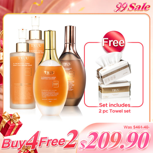 TRUU 76洁面乳 x2 (任选其一) + 76私密洗 x2【赠品】洗脸巾 (100抽) x2