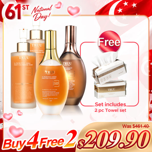 Pencuci Muka TRUU 76 x2 (Pilih Satu) + Pencuci Wanita 76 x2【Percuma】Tuala Pembersih (100 helai) x2