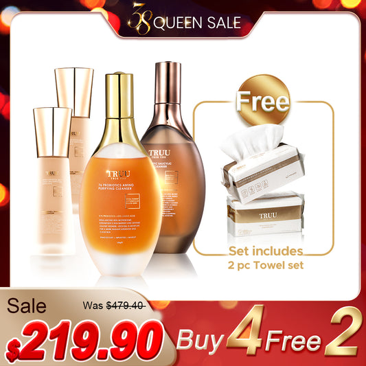 TRUU 76 Amino Cleanser / 76 Salicylic Cleanser (Pick 2) + Tinted Skin Perfector SPF50★★★ x2【FREE】Cleansing Towels x2