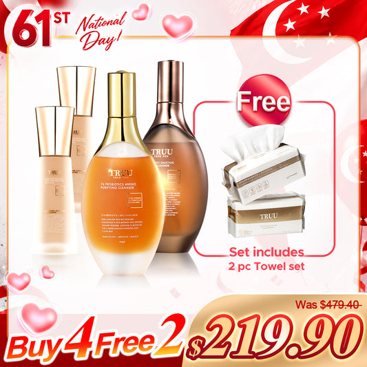 Pencuci Asid Amino TRUU 76 / Pencuci Salisilik 76 (Pilih 2) + Pencerah Kulit Berwarna SPF50★★★ x2【PERCUMA】Tuala Pencuci x2