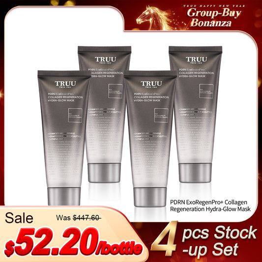 TRUU PDRN ExoRegenPro+ Collagen Regeneration Hydra-Glow Mask x4