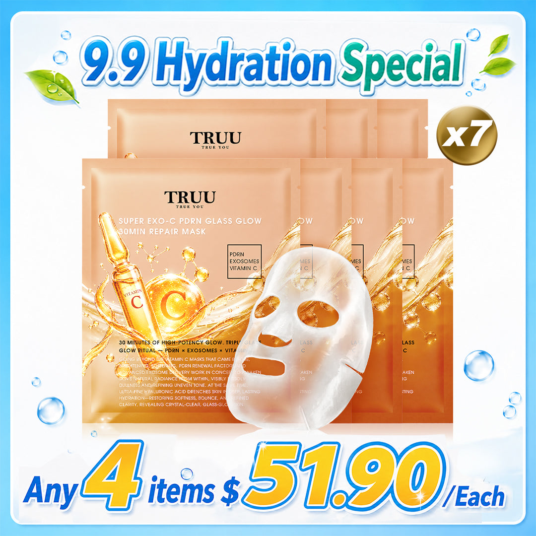 TRUU Super Exo-C PDRN Glass Glow 30min Repair Mask x7 (Preorder Early Oct) | Any 4 items