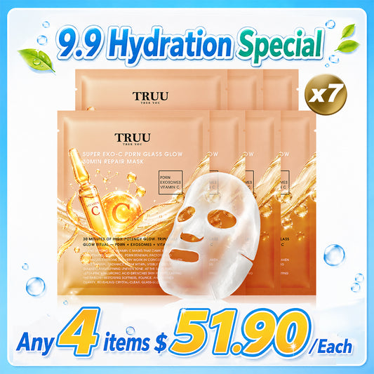 TRUU Super Exo-C PDRN Glass Glow 30min Repair Mask x7 (Preorder Early Oct) | Any 4 items