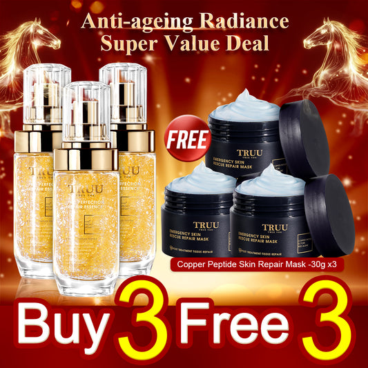 TRUU Pro Perfection Repair Essence x3【Free】Copper Peptide Skin Repair Mask - 30g x3