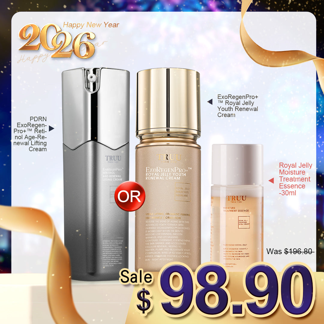 TRUU (Royal Jelly Youth Renewal Cream / PDRN Retinol Age-Renewal Lifting Cream) Pick One + Royal Jelly Moisture Treatment Essence -30ml