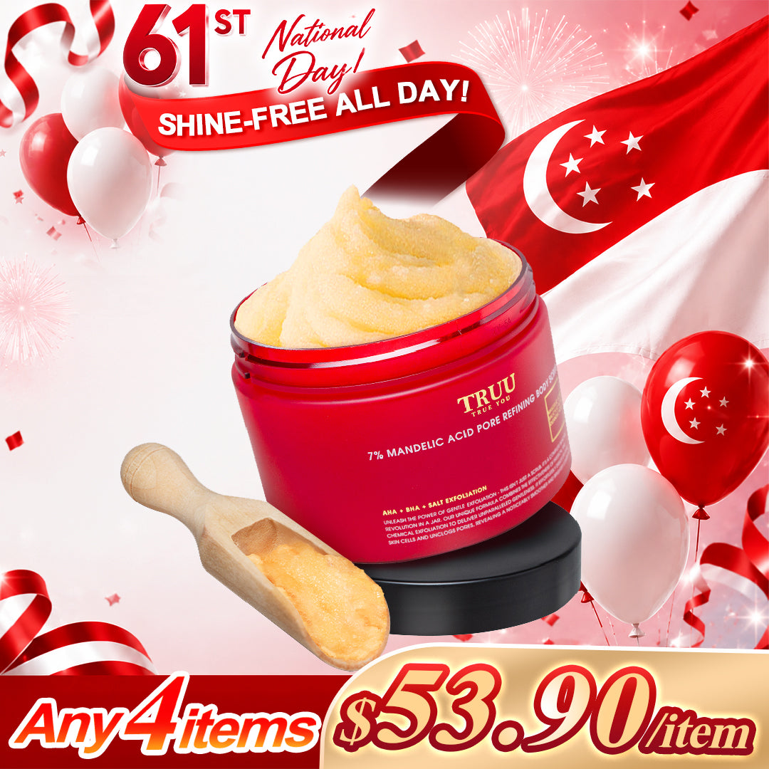 TRUU 7% Mandelic Acid Pore Refining Body Scrub【PERCUMA】Spatula Kayu