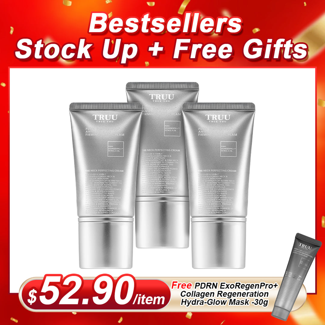 TRUU Kolagen Masker Hydra-Glow Penjanaan Semula + PDRN ExoRegenPro+™ Krim Leher Anti-Kedut Menegang