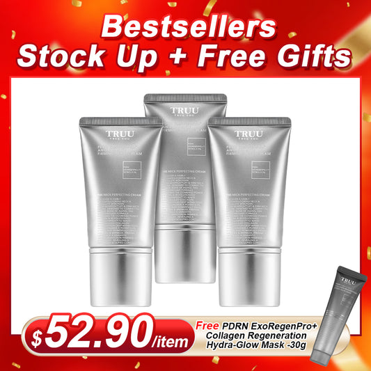 TRUU PDRN Neck Cream x3 【FREE】PDRN Glow Mask -30g x1