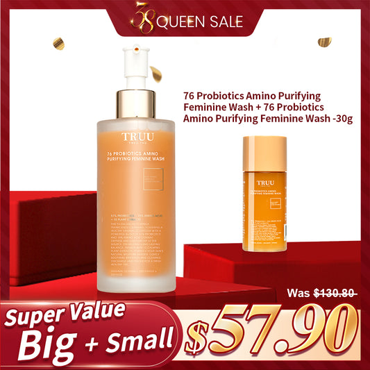 TRUU 76 Probiotics Amino Purifying Feminine Wash + 76 Probiotics Amino Purifying Feminine Wash -30G Travel Size