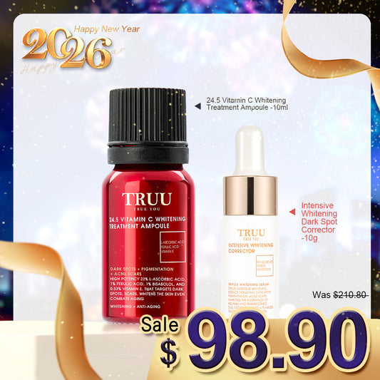 TRUU 24.5 Vitamin C Whitening Treatment Ampoule + Intensive Whitening Dark Spot Corrector -10ml