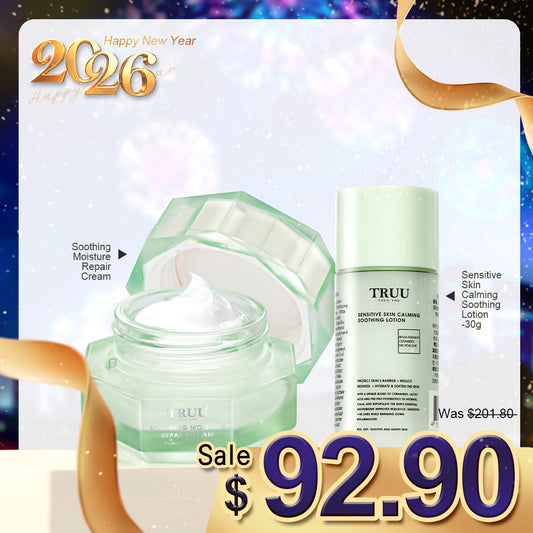 TRUU Soothing Moisture Repair Cream + Sensitive Skin Calming Soothing Lotion -30ml