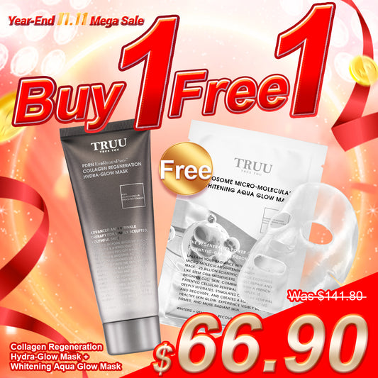 TRUU PDRN ExoRegenPro+ Collagen Regeneration Hydra-Glow Mask【Free】Exosome Micro-Molecular Whitening Aqua Glow Mask