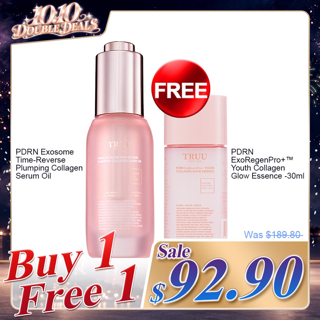 TRUU PDRN Exosome Time-Reverse Plumping Collagen Serum Oil【Free】PDRN ExoRegenPro+™ Youth Collagen Glow Essence -30ml (Preorder End Oct)