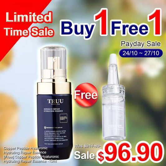 TRUU Copper Peptide Hyaluronic Hydrating Repair Essence【FREE】Hyaluronic Hydrating Repair Essence -10ml Travel Size