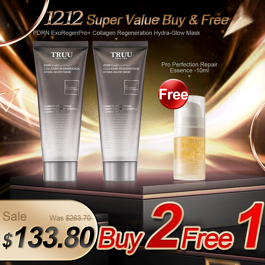 TRUU PDRN ExoRegenPro+ Collagen Regeneration Hydra-Glow Mask x2【Free】Pro Perfection Repair Essence -10ml Travel Size