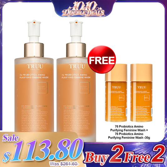 TRUU 76 Probiotics Amino Purifying Feminine Wash x2【Free】76 Probiotics Amino Purifying Feminine Wash -30G x2