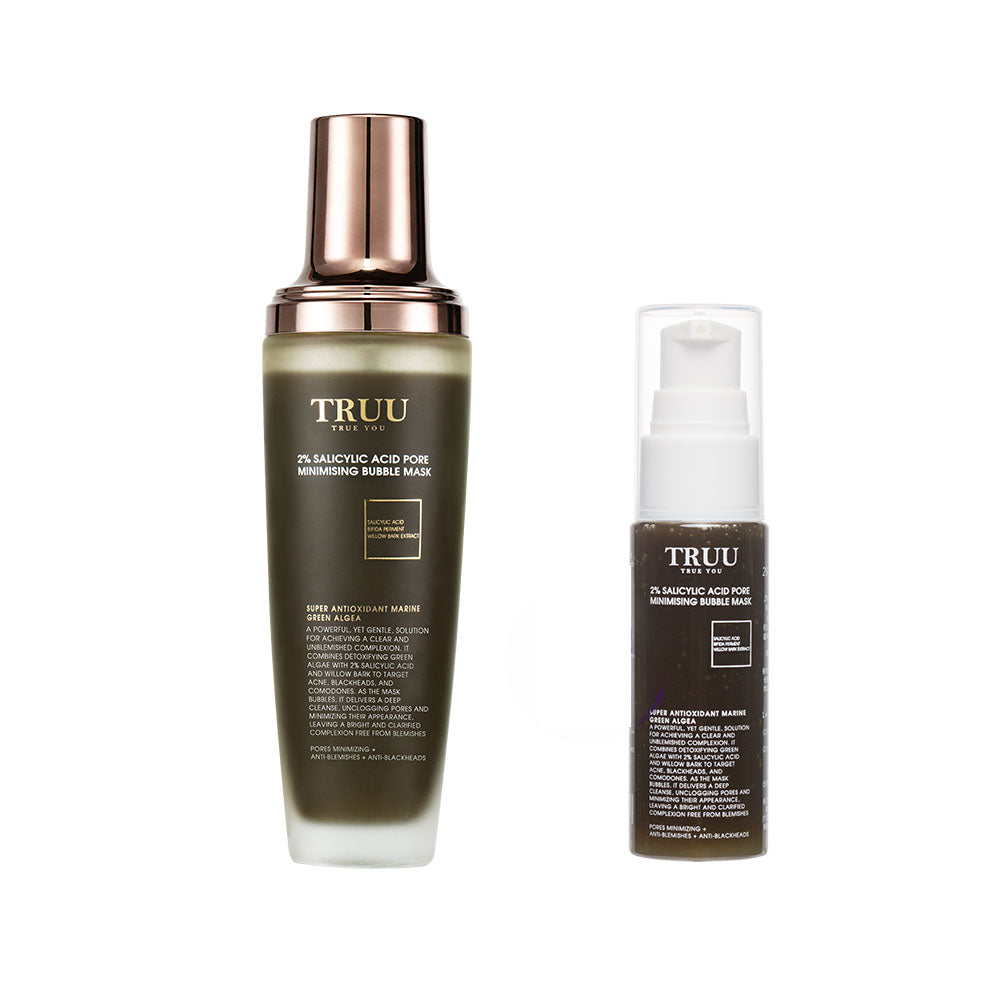 TRUU (2% Salicylic Acid Pore Minimising Bubble Mask / Gold Brightening Treatment Mask)【Free】2% Salicylic Acid Bubble Mask / Gold Bubble Mask -30ml