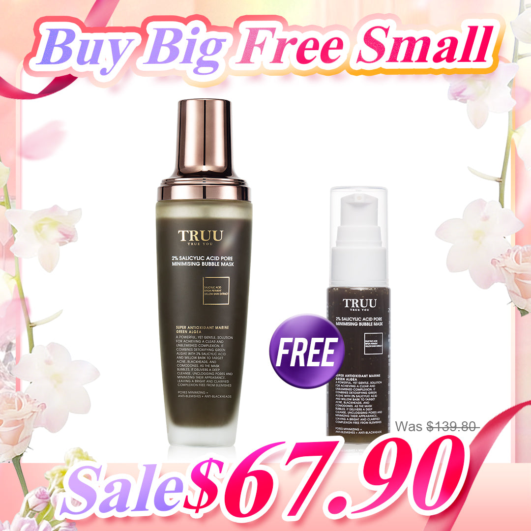 TRUU (2% Salicylic Acid Pore Minimising Bubble Mask / Gold Brightening Treatment Mask)【Free】2% Salicylic Acid Bubble Mask / Gold Bubble Mask -30ml