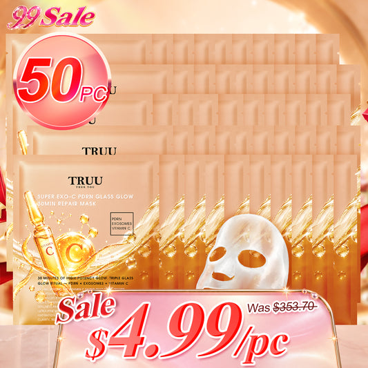 TRUU Super Exo-C PDRN Glass Glow 30min Repair Mask x50 (Preorder Early Oct)