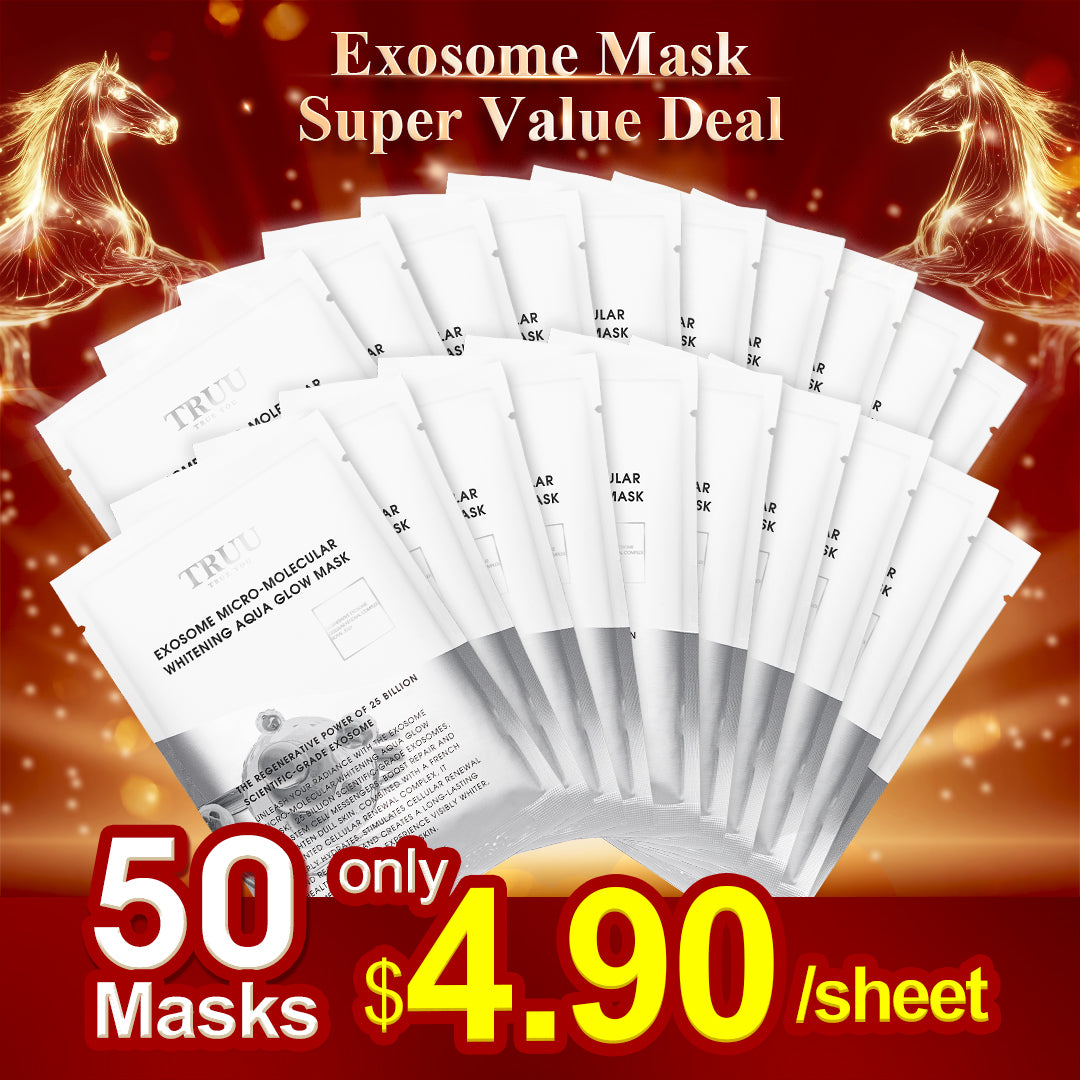 TRUU Exosome Micro-Molecular Whitening Aqua Glow Mask x50 | New Year Sale