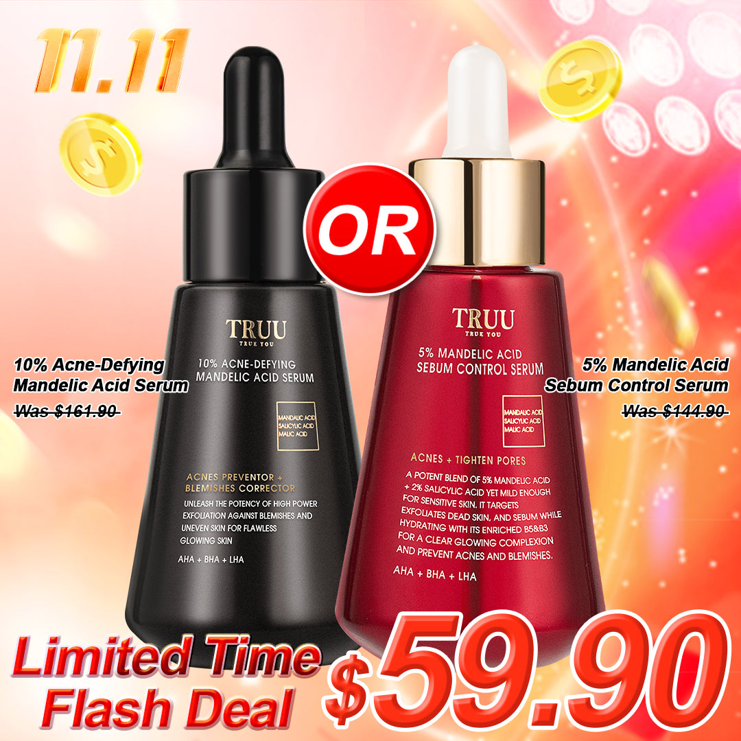 TRUU (5% Mandelic Acid Sebum Control Serum / 10% Acne-Defying Mandelic Acid Serum) Pick One