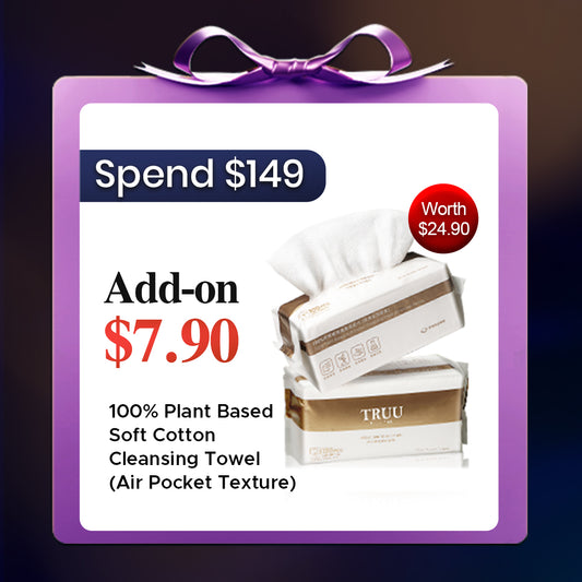 Add-on TRUU 100% Plant Based Soft Cotton Cleansing Towel (Air Pocket Texture)