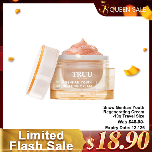 TRUU Snow Gentian Youth Regenerating Cream -10g Travel Size (Expiry on 12/26)