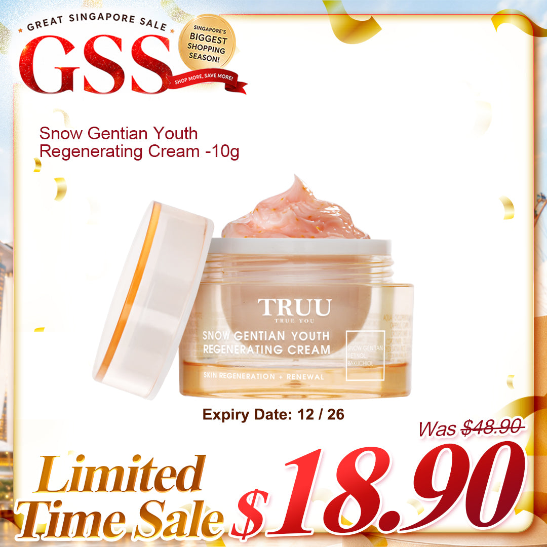 TRUU Snow Gentian Youth Regenerating Cream -10g Saiz Perjalanan (Tamat tempoh pada 12/26)