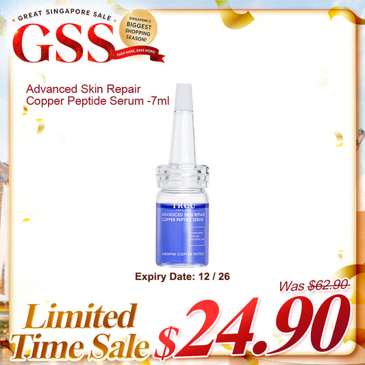 TRUU Advanced Skin Repair Copper Peptide Serum -7ml Travel Size (Expiry on 12/26)
