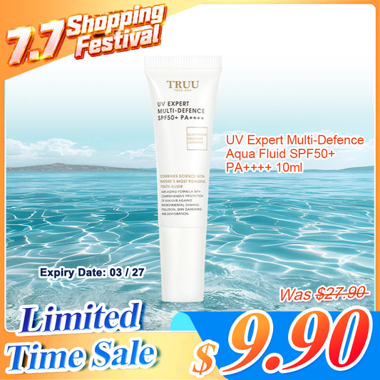 TRUU UV Expert Multi-Defence Aqua Fluid SPF50+ PA++++ 10ml Travel Size (Expiry on 03/27)