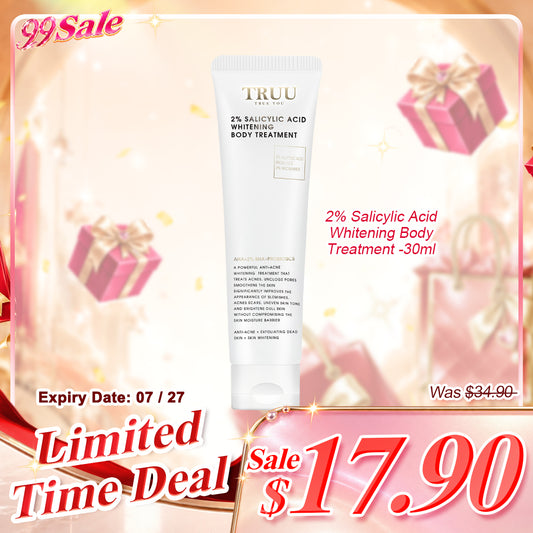 TRUU 2% Salicylic Acid Whitening Body Treatment-30ML Travel Size (Expiry on 07/27)