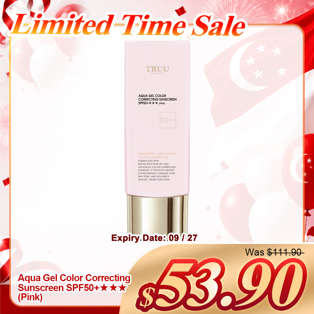 TRUU Aqua Gel Color Correcting Sunscreen SPF50+★★★ (Pink, Purple) | (Expiry on 09/27)