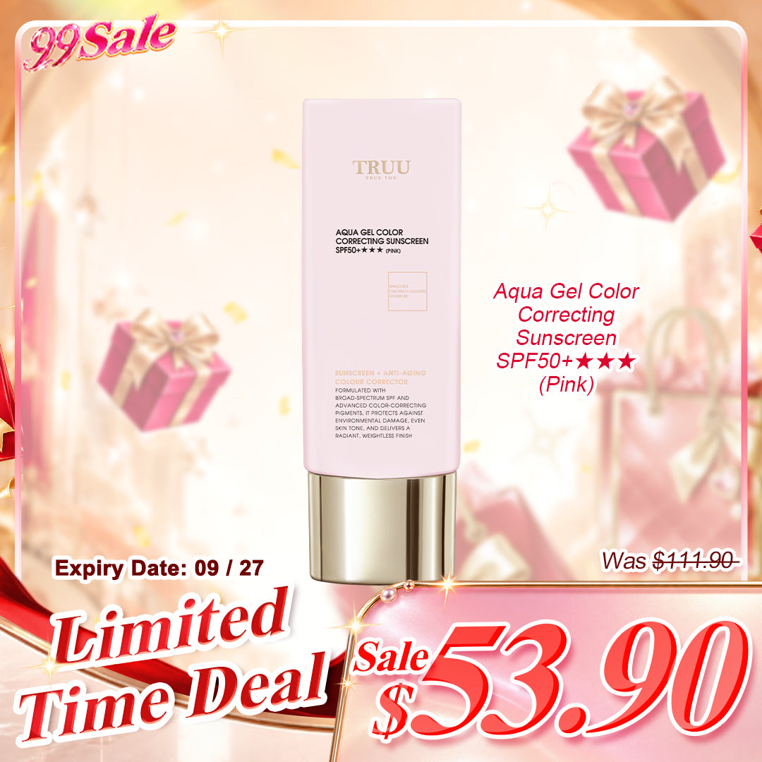 TRUU Aqua Gel Color Correcting Sunscreen SPF50+★★★ (Pink, Purple) | (Expiry on 09/27)