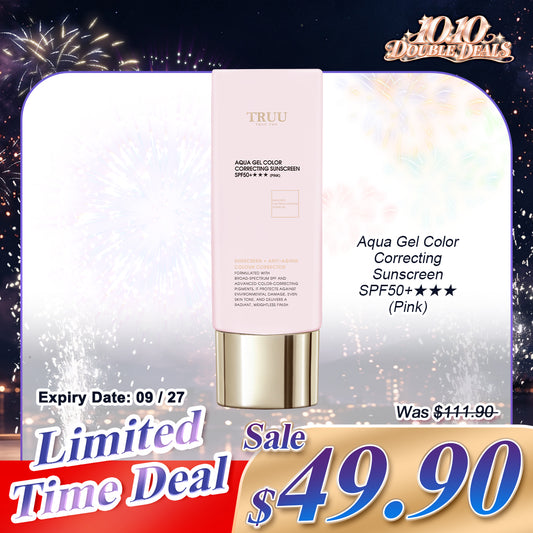 TRUU Aqua Gel Color Correcting Sunscreen SPF50+★★★ (Pink, Purple) | (Expiry on 09/27)