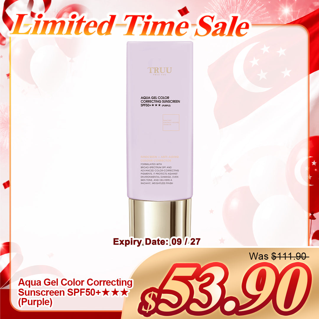 TRUU Aqua Gel Color Correcting Sunscreen SPF50+★★★ (Pink, Purple) | (Expiry on 09/27)
