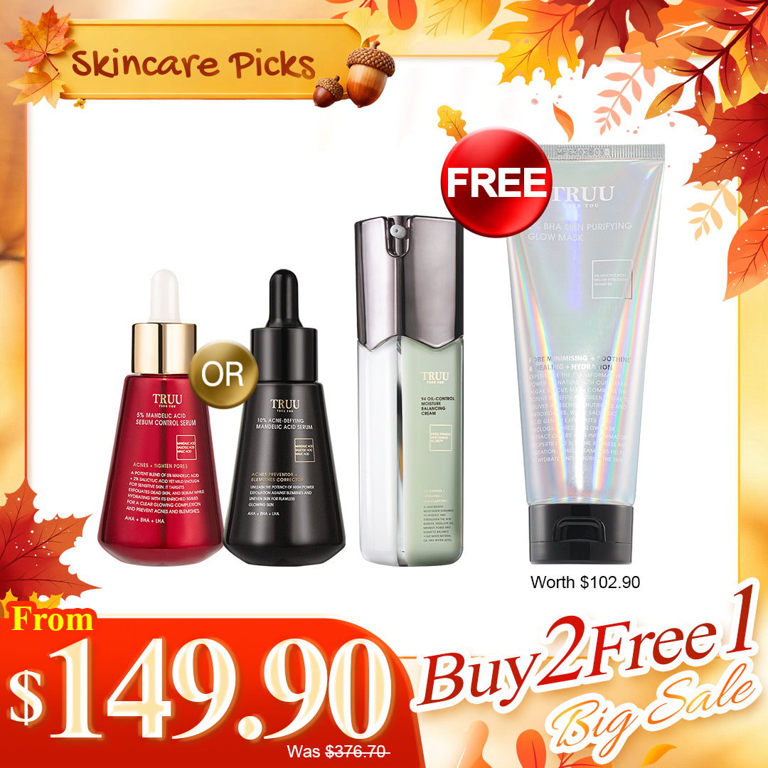 TRUU (5% Mandelic Acid / 10% Mandelic Acid) Pick One + 99 Oil Control【FREE】2% BHA Skin Purifying Glow Mask
