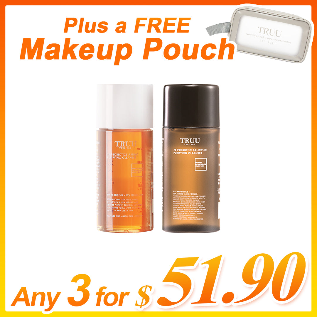 TRUU (76 Probiotics Amino Purifying Cleanser / 76 Probiotic Salicylic Purifying Cleanser) -30G Travel Size Pick One | Any 3 for $51.90