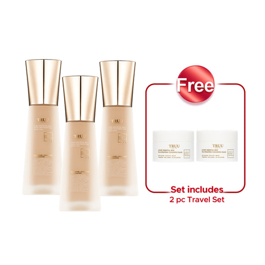 TRUU Ultra Luxe Royal Jelly Tinted Skin Perfector SPF 50★★★ x3【Free】Luxury Essential Skin Rejuvenating Cleansing Balm -30ml Travel Size x2